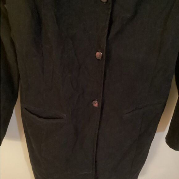 CLIO VINTAGE 90S SIZE MEDIUM BLACK VELVET LONG LENGTH 3 BUTTON BLAZER JACKET - Picture 4 of 9